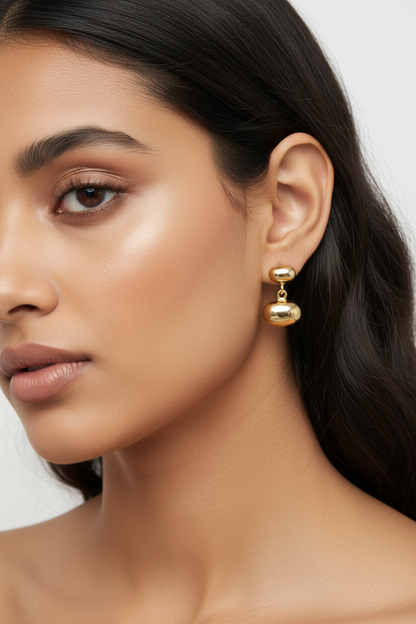 Gold Plated Oval Earrings