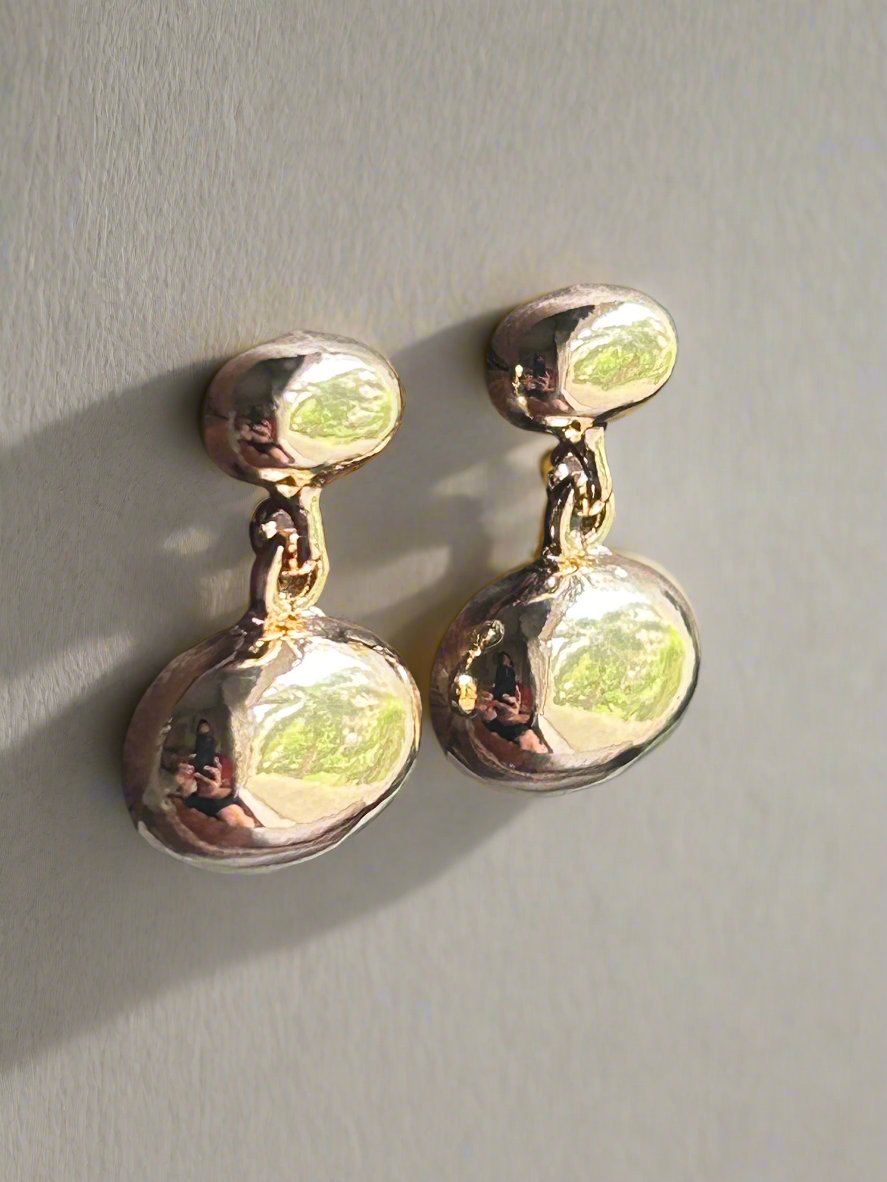 Gold Plated Oval Earrings