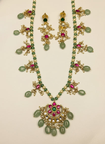 Yatika Long Kundan Jewellery Set