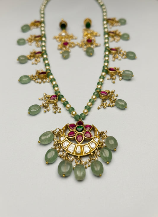 Yatika Long Kundan Jewellery Set