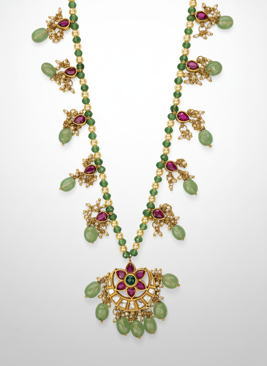 Yatika Long Kundan Jewellery Set