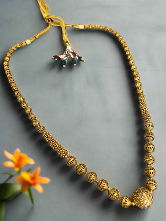 Antique Gold Plated Long Necklace Set