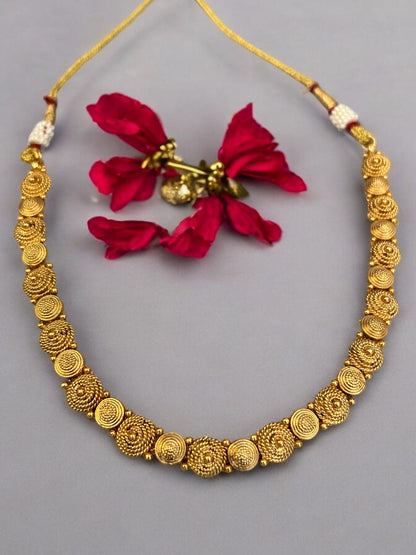 Intricate Gold Plated Necklace Set