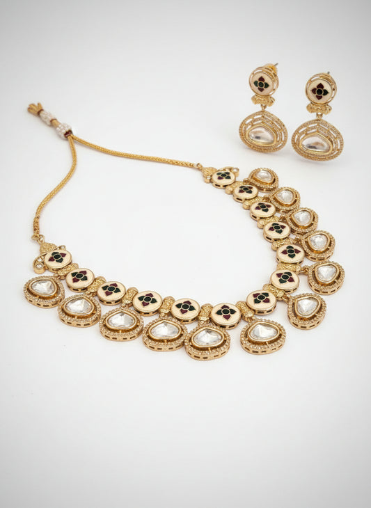 Heavy Kundan Choker Set with Meenakari art