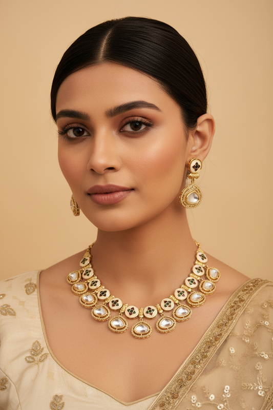 Heavy Kundan Choker Set with Meenakari art