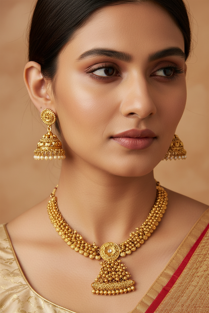Aparna Necklace Set with Jhumkis