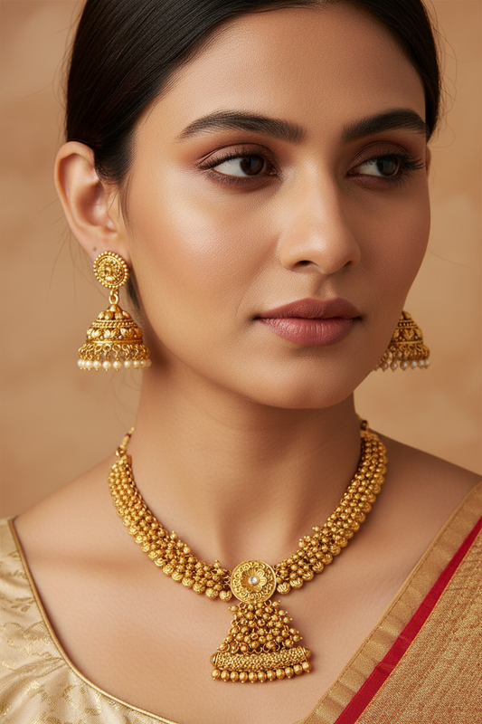 Aparna Necklace Set with Jhumkis