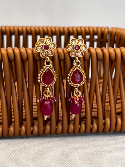 Intricate Gold, Ruby and AD Necklace Set with Mang Tika