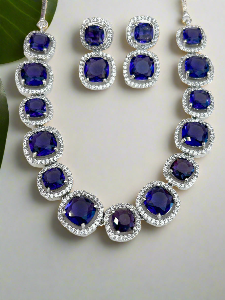 Cluster AD and Amethyst Necklace Set