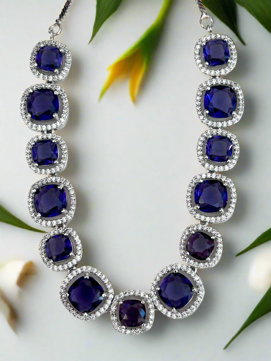 Cluster AD and Amethyst Necklace Set