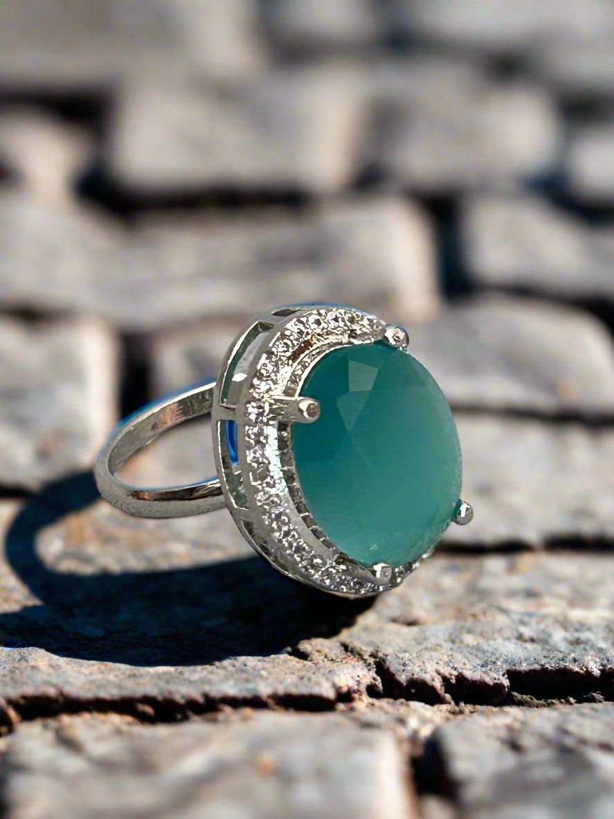 Cluster AD and Eden Emerald Oval Ring