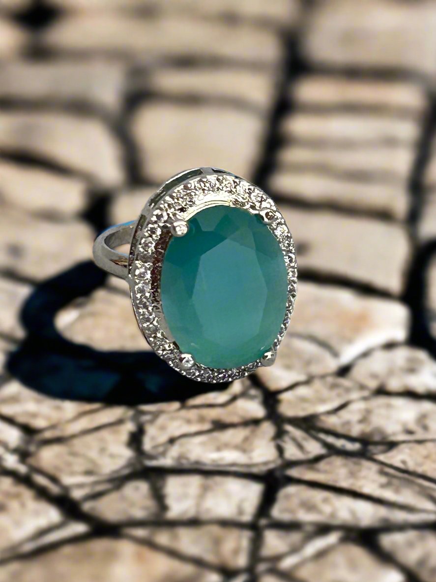 Cluster AD and Eden Emerald Oval Ring