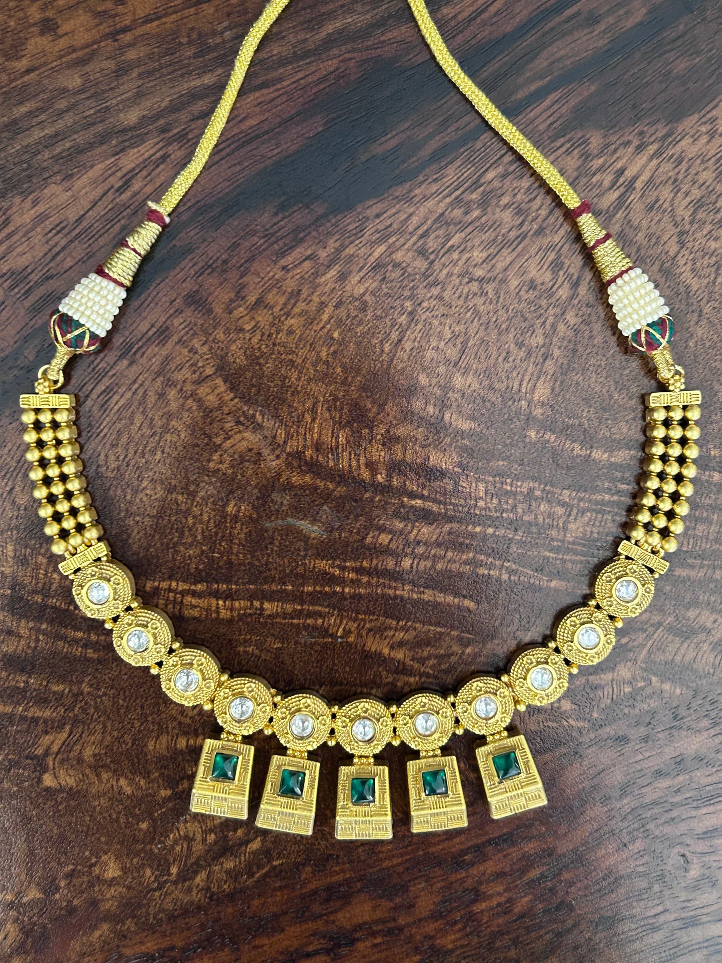 AD and Emerald Gold Necklace Set