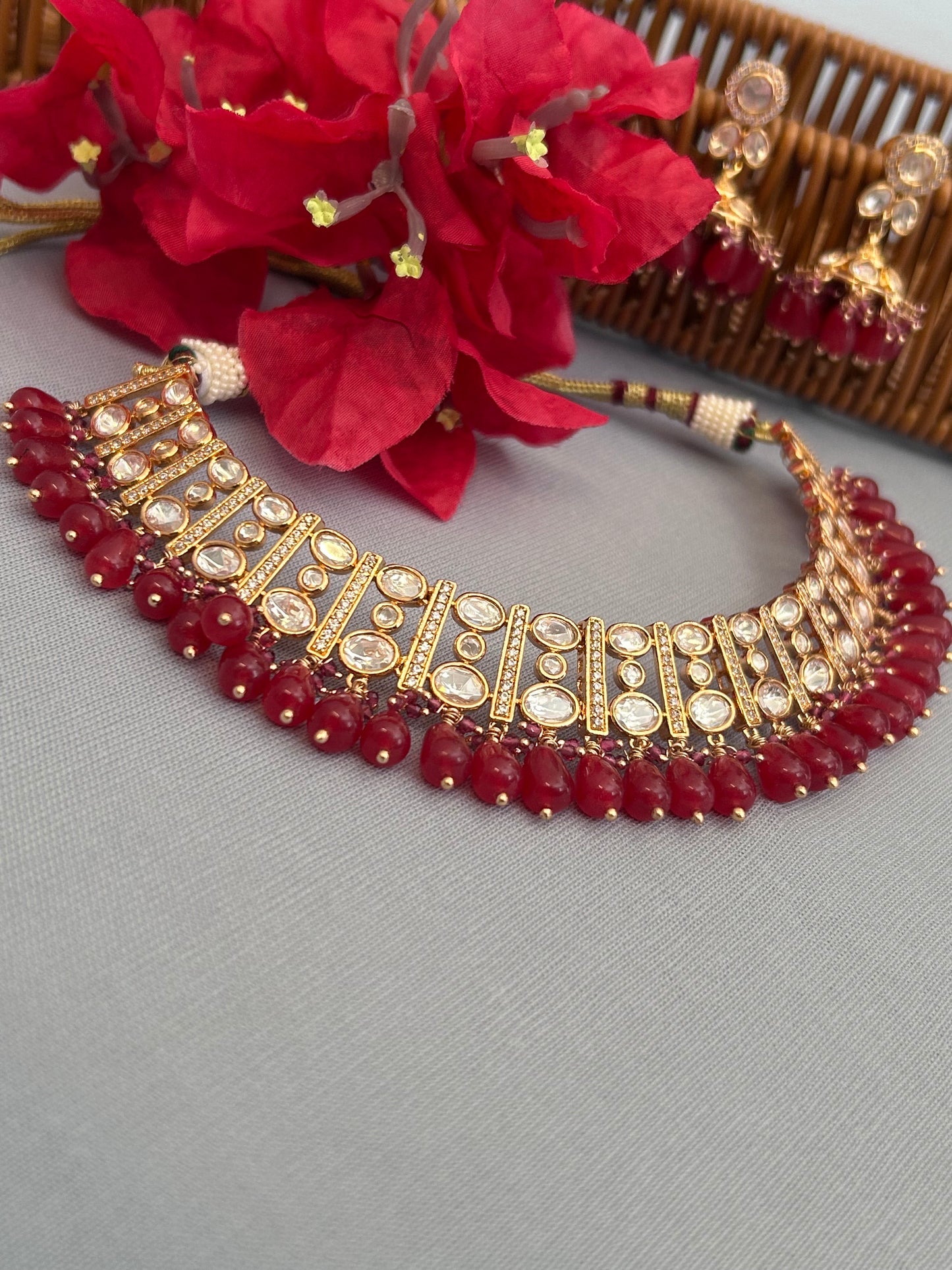 Kundan and Ruby Necklace Set