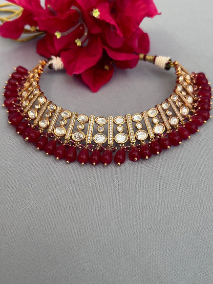 Kundan and Ruby Necklace Set