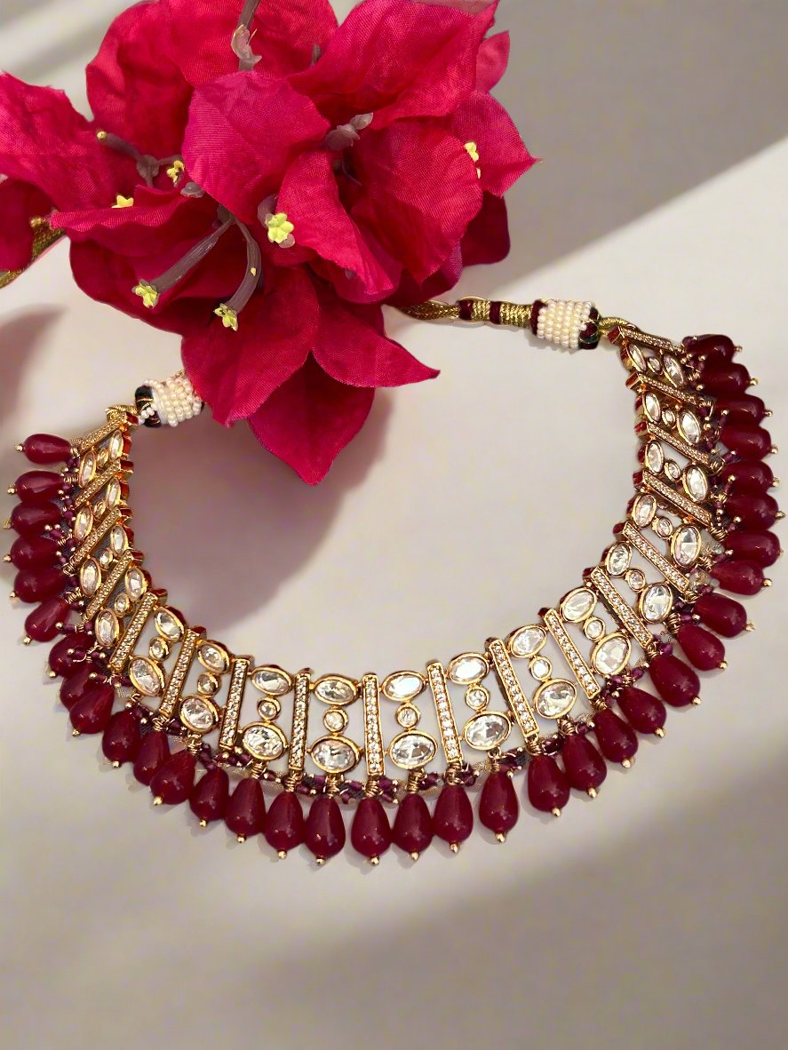 Kundan and Ruby Necklace Set