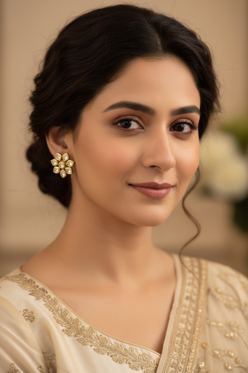 Bold & Minimal Kundan Earrings