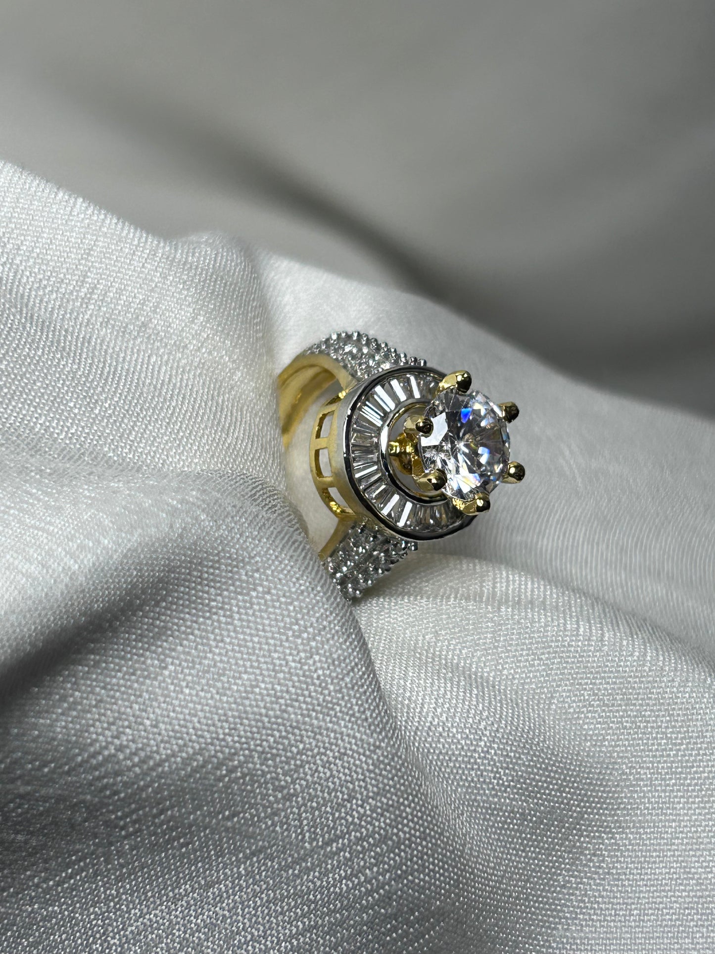 Gold Plated Designer Bold Solitaire Ring