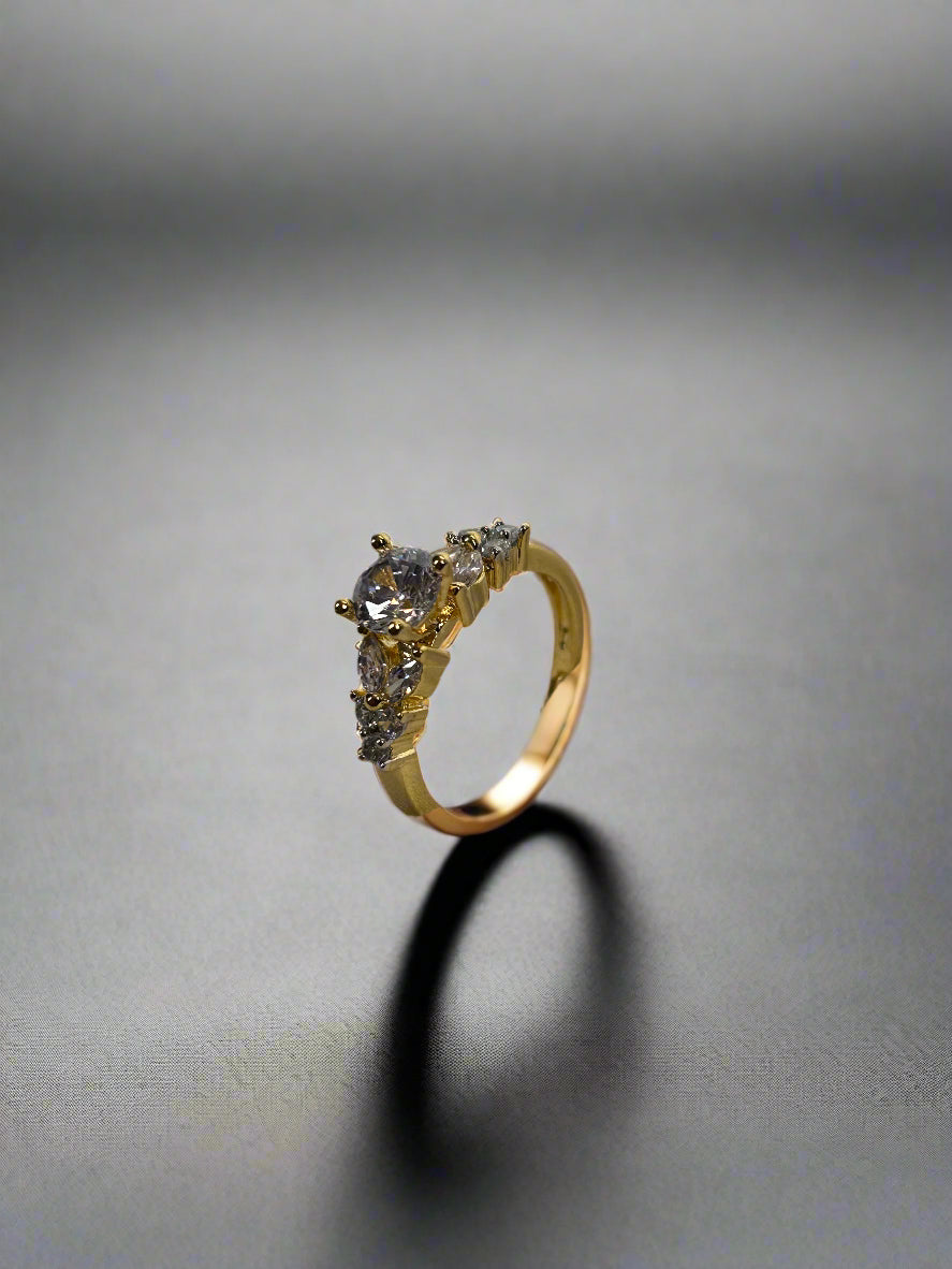 Gold Plated Designer Solitaire Ring