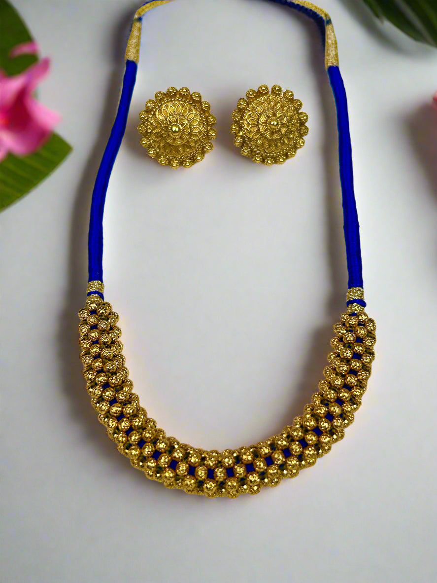 Gold Plated beads Designer Necklace Set