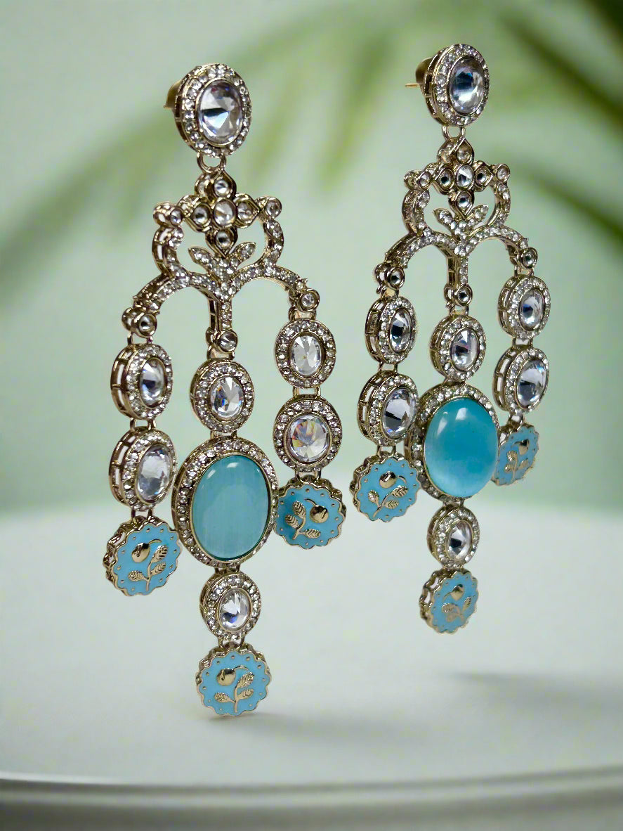 Designer Long Kundan Earrings