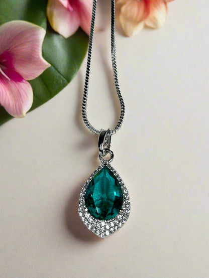 Green Emerald and Cluster AD Pendant