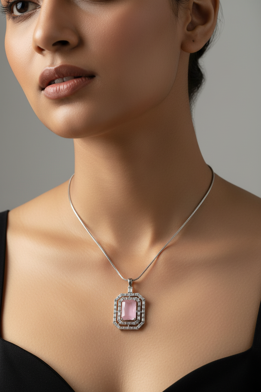 Pink Quartz and AD Pendant