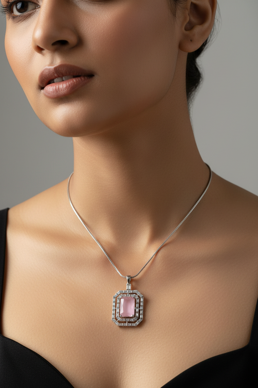 Pink Quartz and AD Pendant