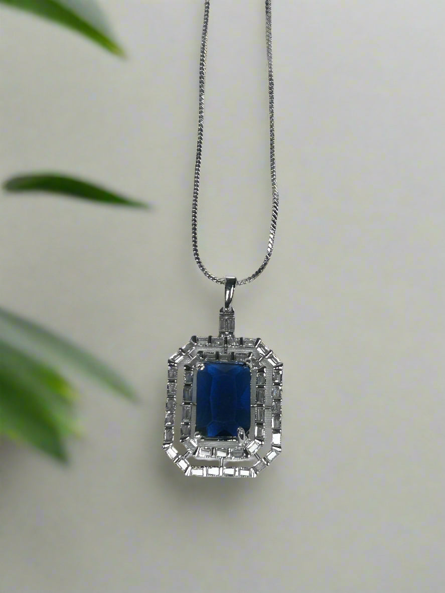 Blue Sapphire and AD Pendant