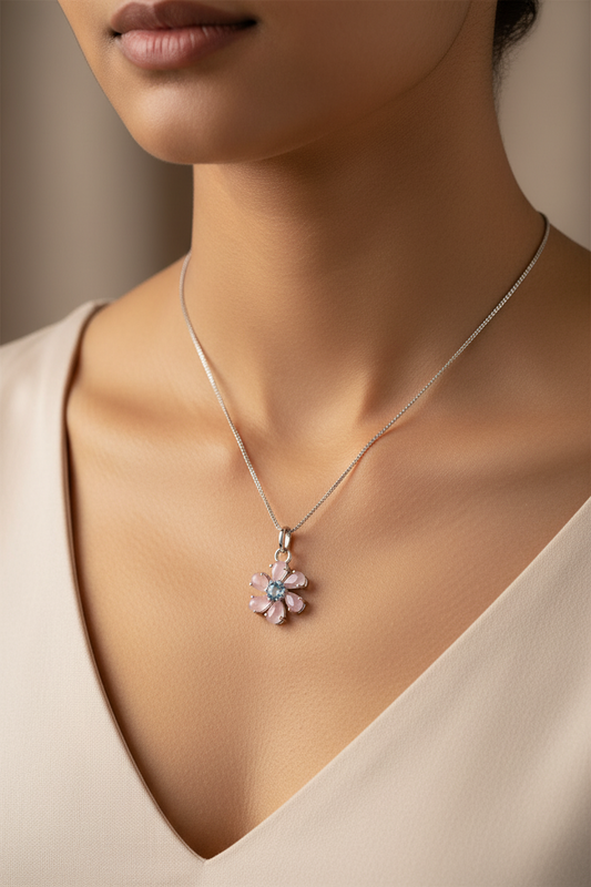 Pink Quartz and AD Pendant