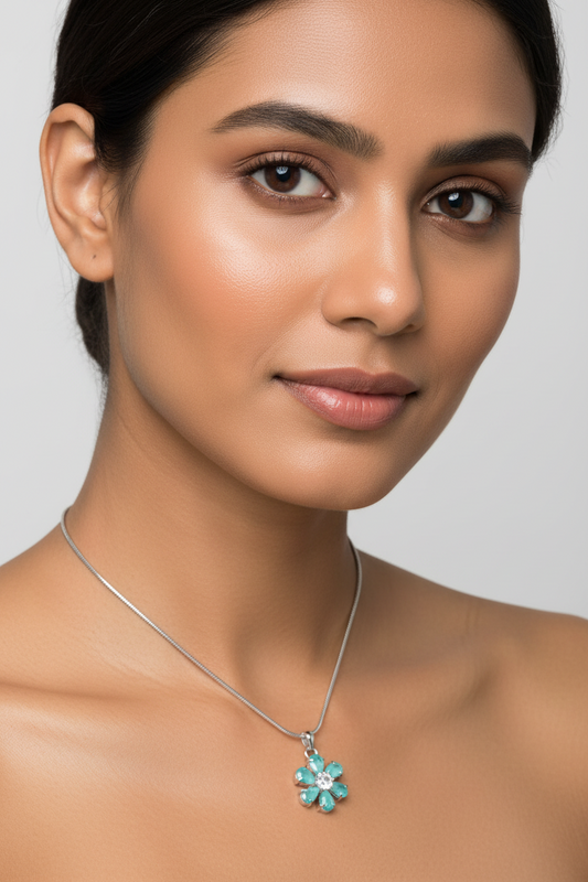 Eden Emerald Flower Pendant