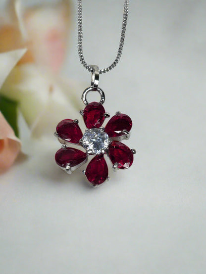 Ruby Flower Pendant