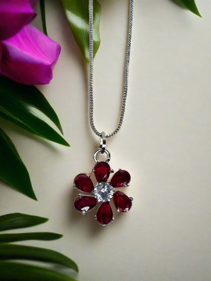 Ruby Flower Pendant