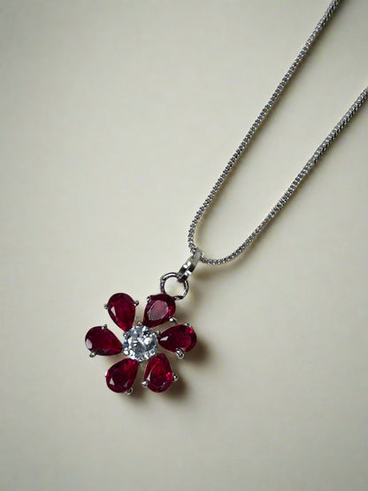 Ruby Flower Pendant