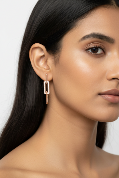Quirky Rose Gold Earrings (Anti-tarnish)