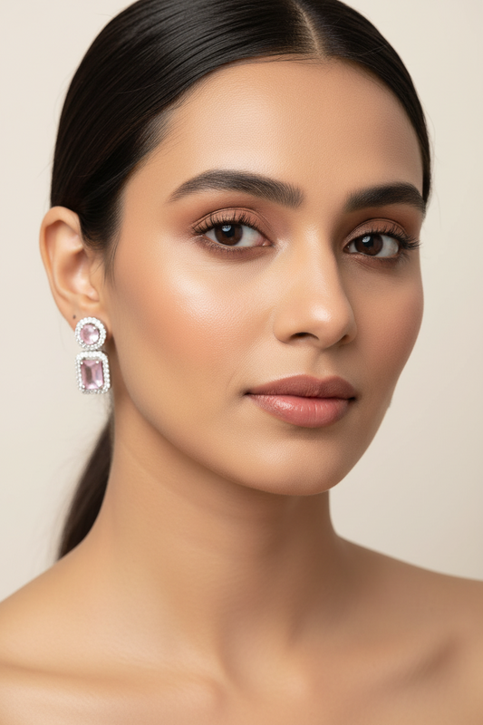 Evelyn Pink Quartz Earrings