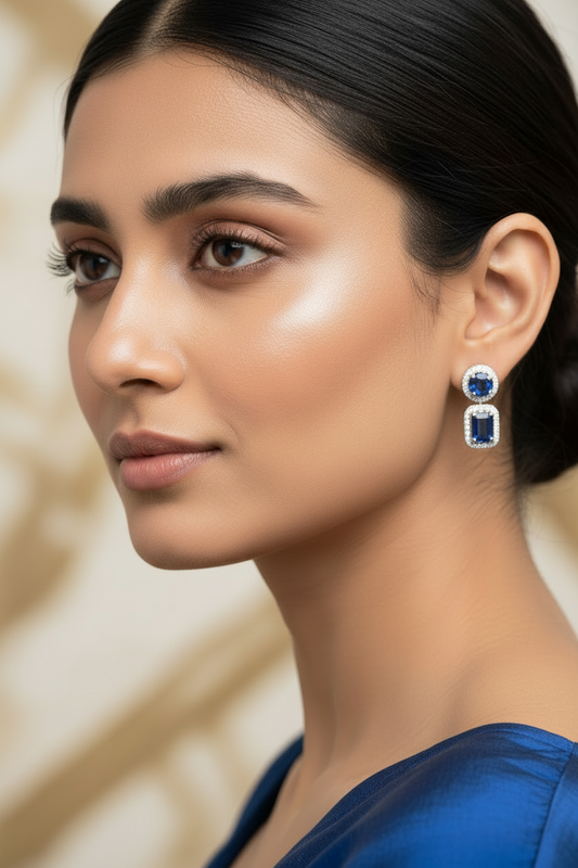 Evelyn Blue Sapphire Earrings