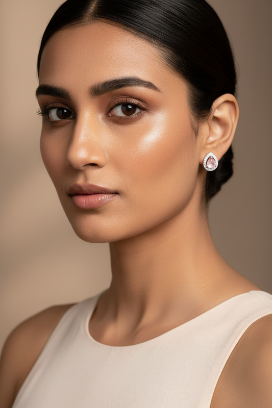 Ava Pink Quartz Earrings