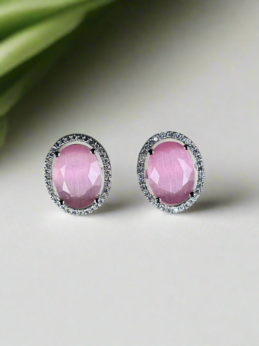 Isabella Bold Pink Quartz Earrings