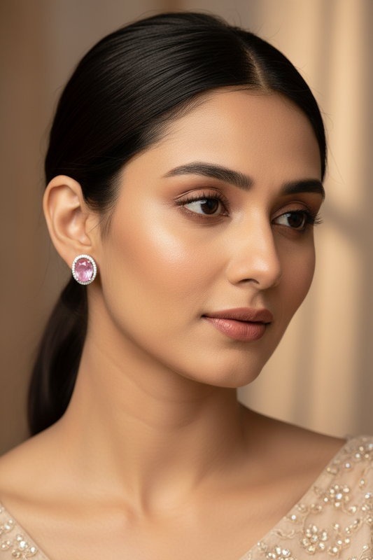 Isabella Bold Pink Quartz Earrings