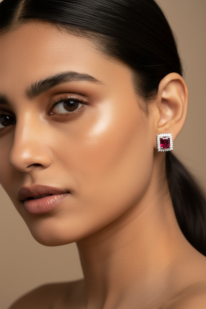 Olivia Ruby Earrings