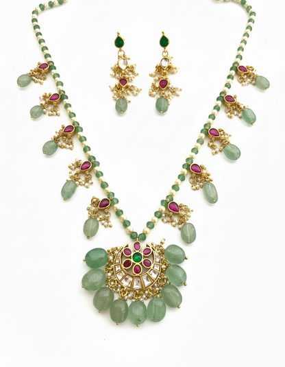 Yatika Long Kundan Jewellery Set