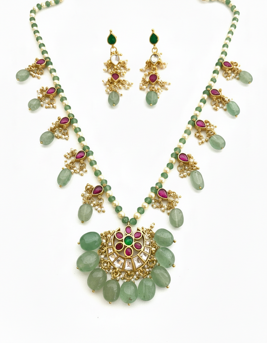 Yatika Long Kundan Jewellery Set