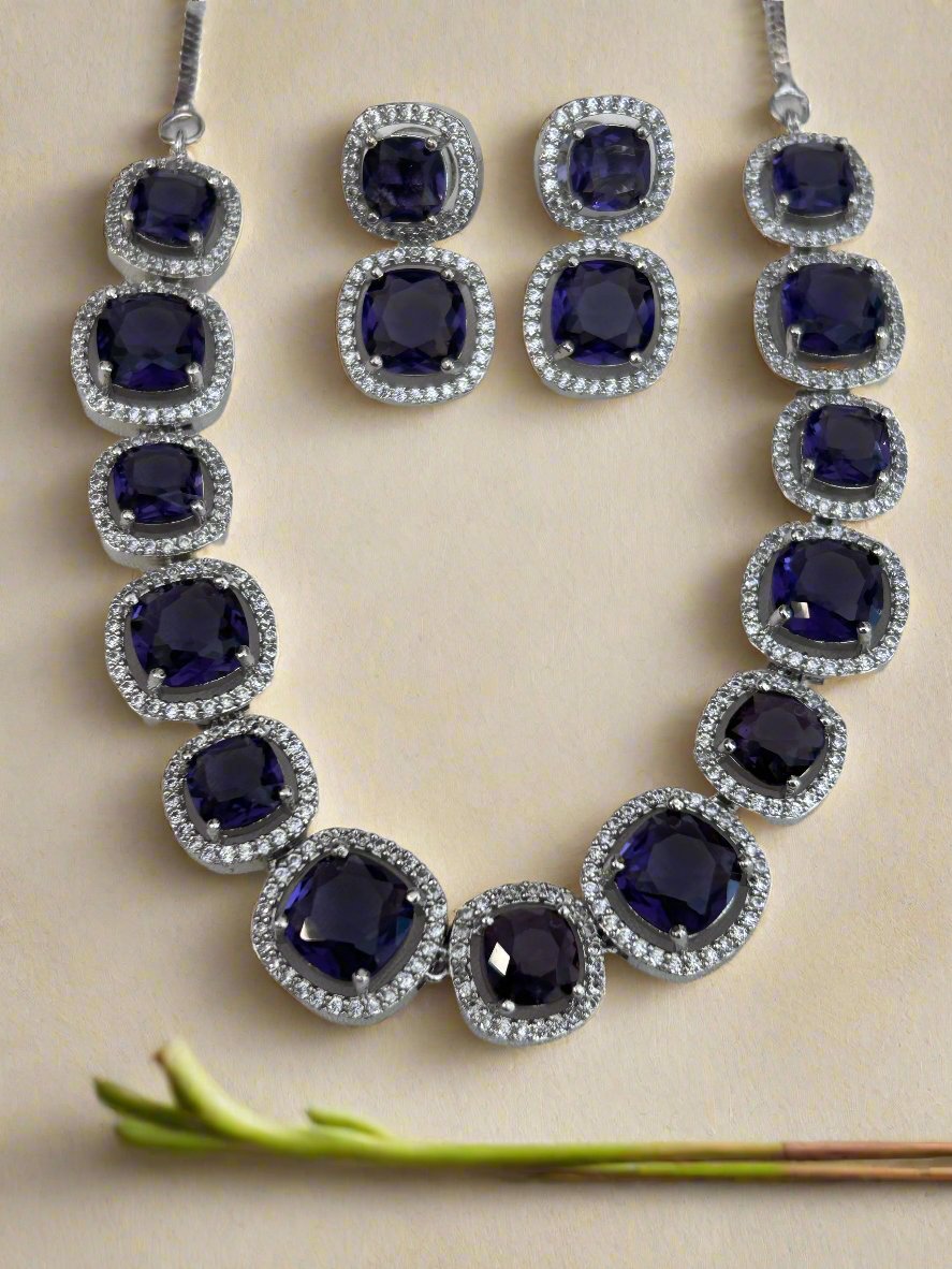 Cluster AD and Amethyst Necklace Set