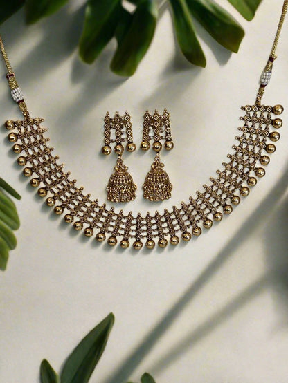 Antique Gold Plated Necklace Set